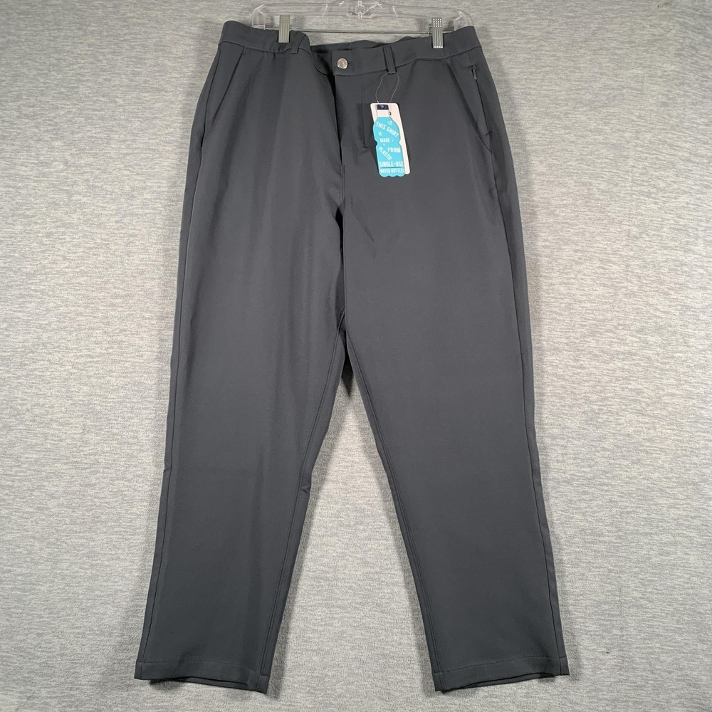 &Collar Dress Pants Mens 38x26 Gray Athletic Fit Stretch Tapered Casual Business